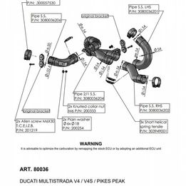 Raccordo Scarico 80036 LeoVince No-cat DUCATI MULTISTRADA 1100 V4 (21-23)